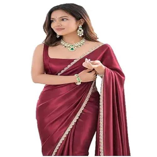 Ready To Wear Pre-Pleated Satin Silk Saree