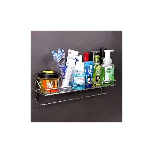 Adhesive Chrome Shelf & Towel Rack
