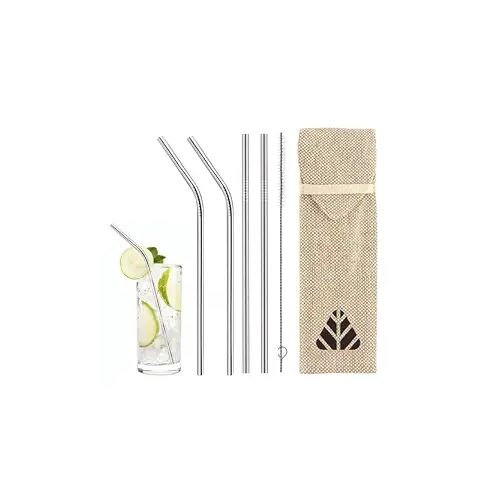 Steel Straws with Cleaning Brush
